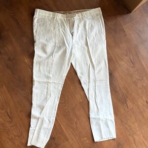Men's Loro Piana Linen Lightweight white Pants size 56
